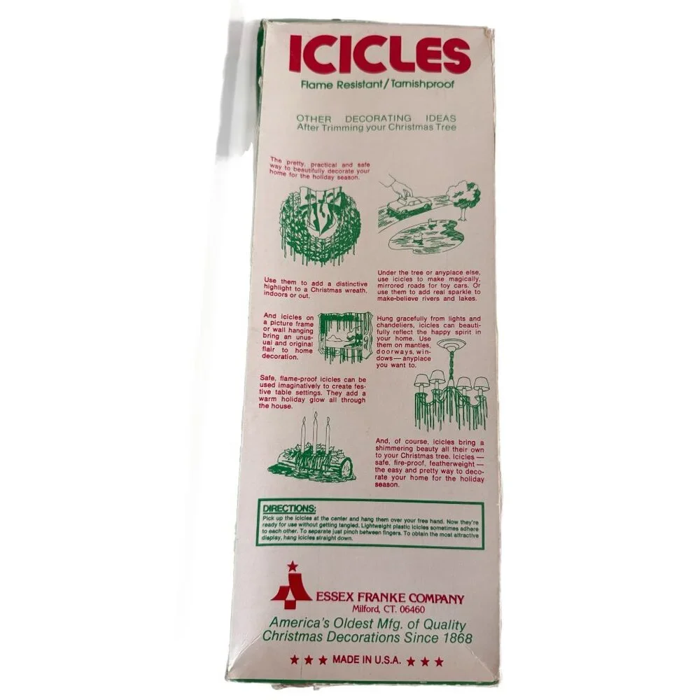 Christmas Tree ICICLES 1000 Strands Tinsel Garland 18
